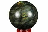 Flashy, Polished Labradorite Sphere - Great Color Play #180615-1